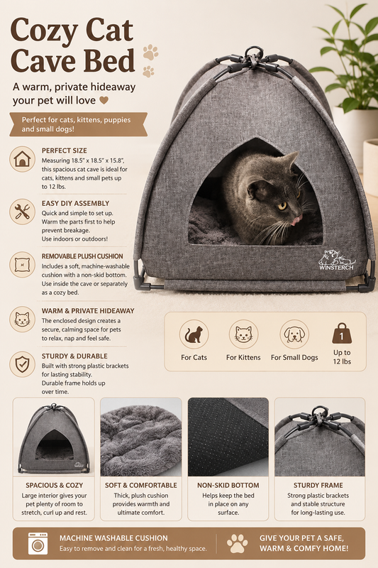 Cozy Cat Cave Bed