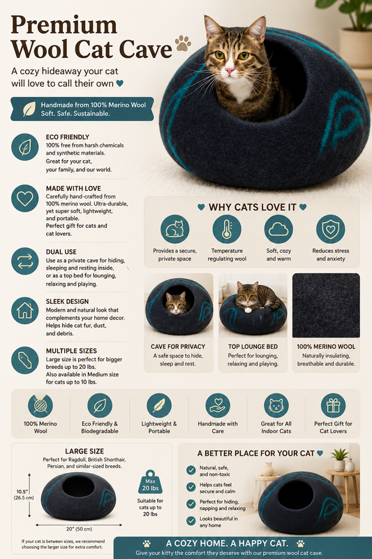 Premium Wool Cat Cave