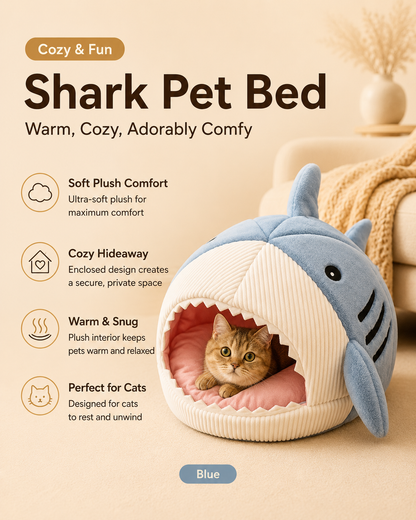 Luxury Plush Shark Pet Bed